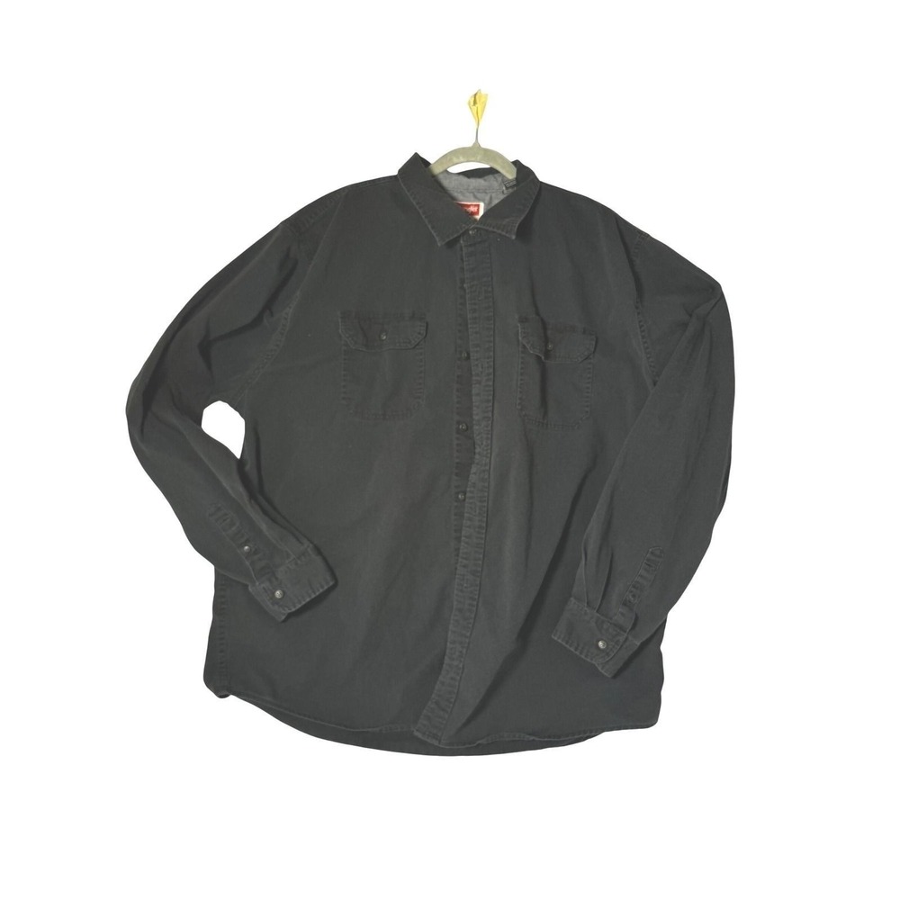 Wrangler Premium Quality Comfort Flex Shirt Black Long Sleeve 2XT Button Up